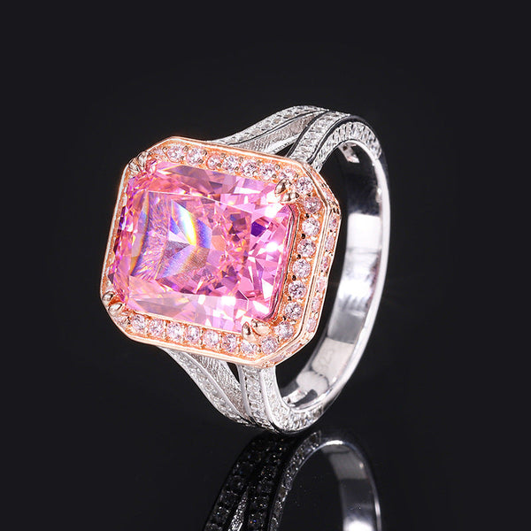 10x12mm Large Stone Ring Surround White CZ For Party/Birthday/Anniversaries