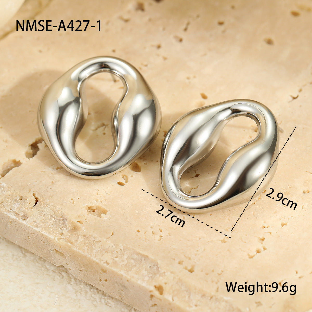 Stainless Steel Earrings Non Fading Design Ring round Beads Earrings Eardrops