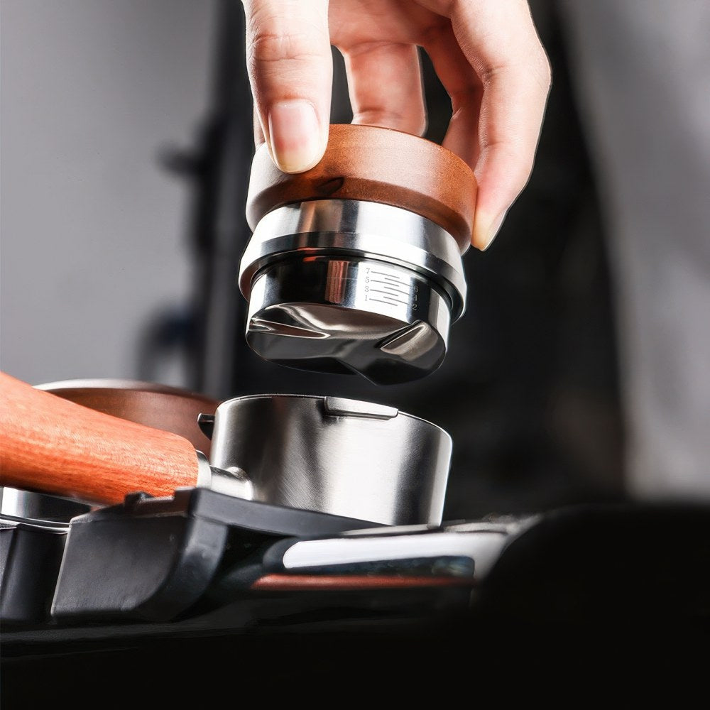 Espresso Distributor with Walnut Handle