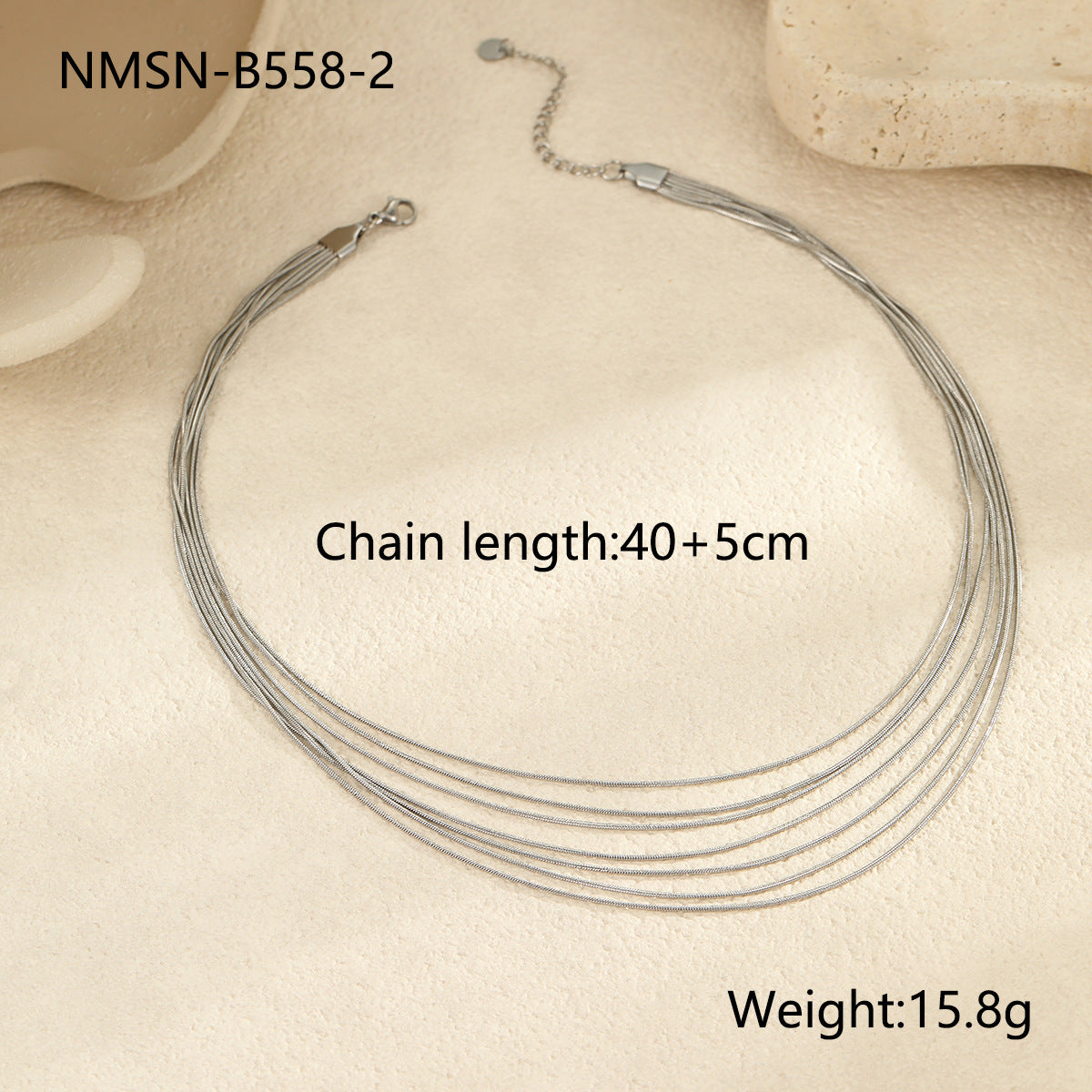 Multi Layer Twin Clavicle Chain Stainless Steel Snake Bones Chain Advanced Entry Lux Titanium Steel Necklace