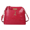 Large Capacity Solid Color Crossbody Bag - Rose Red