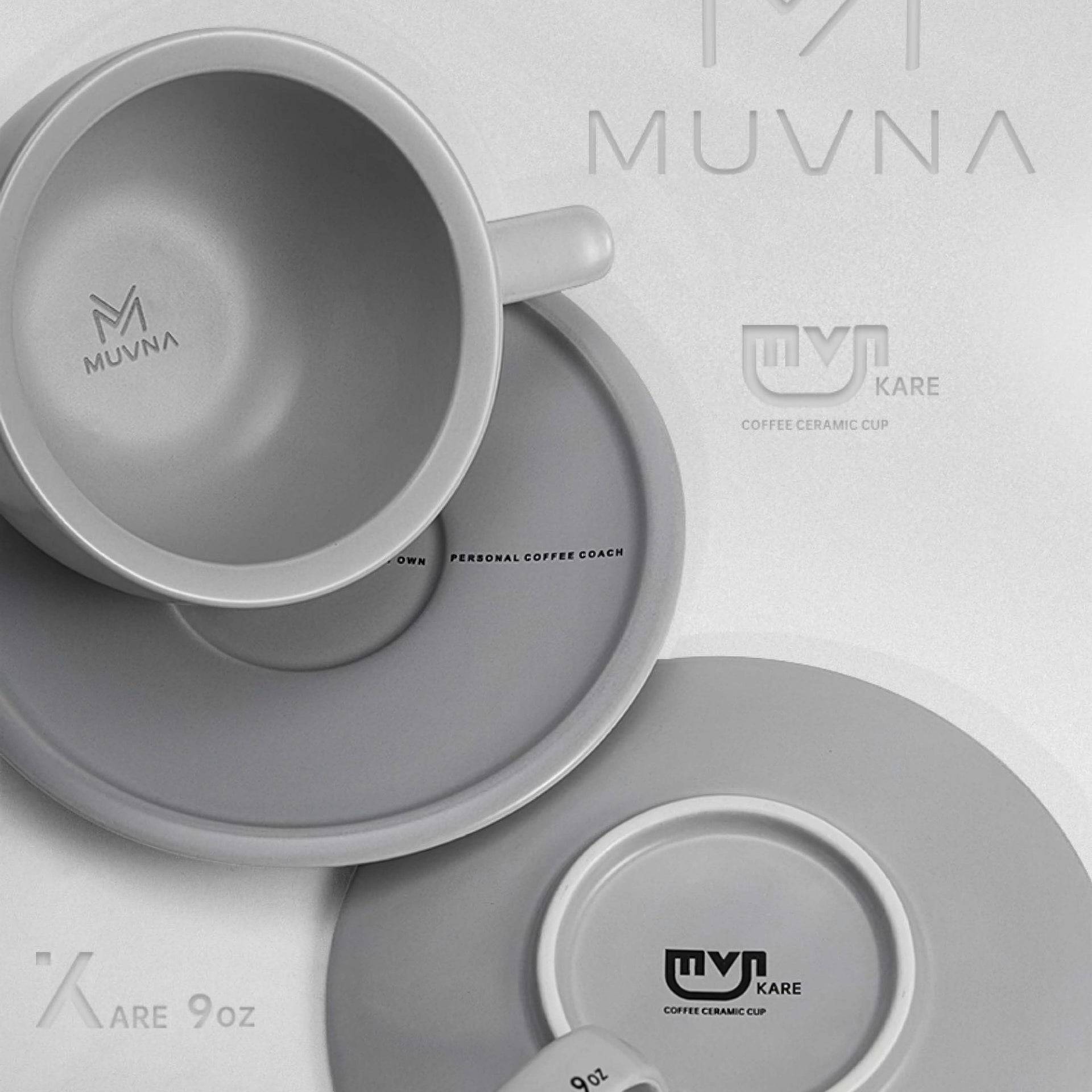 Embossed Ceramic Latte Cup 280ml