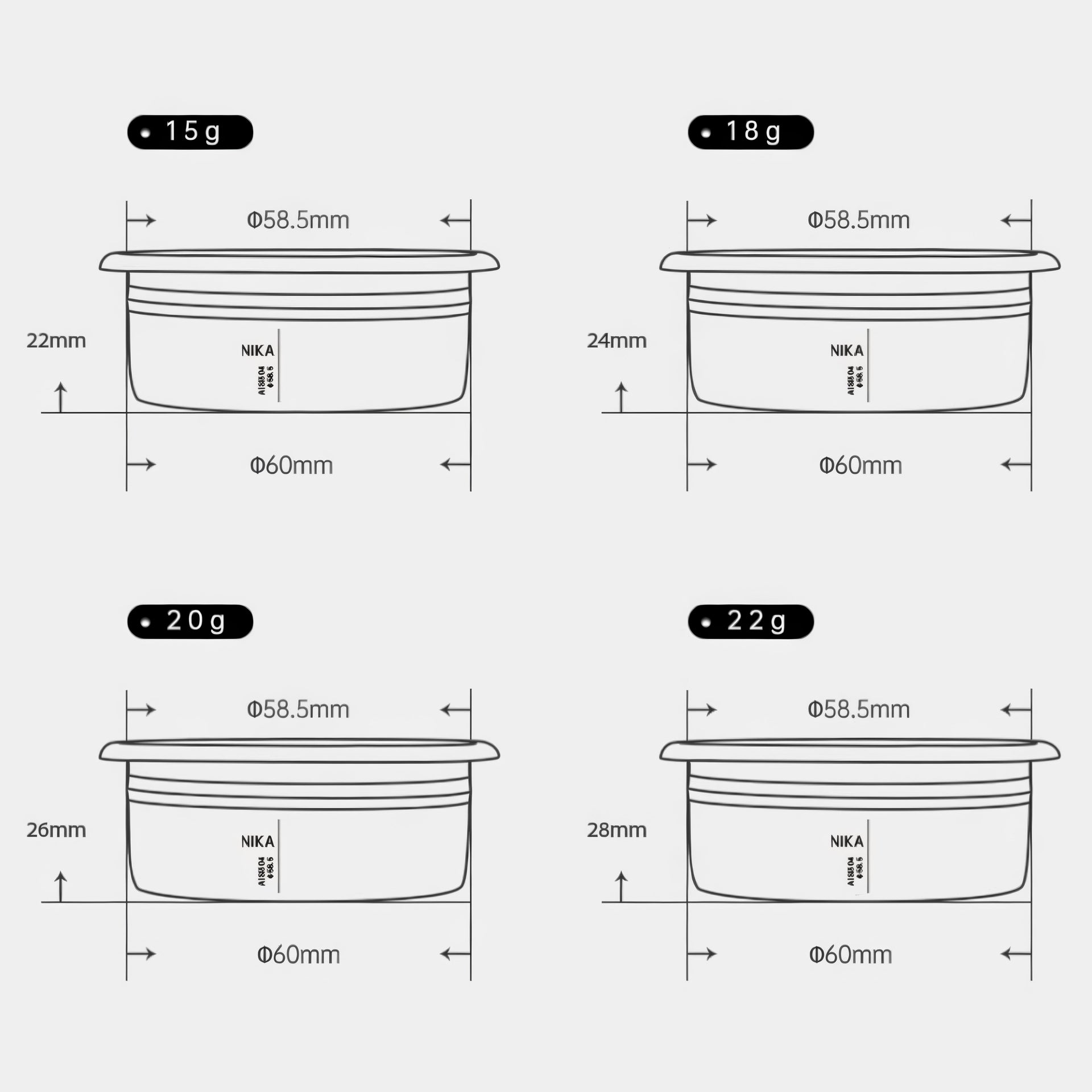 Coffee Espresso Filter Baskets Precision 58mm