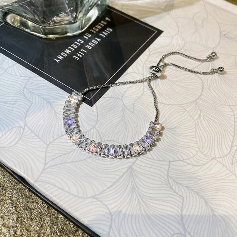Rhinestone Bracelet Ins Fashion Shiny Adjustable Bracelet Women Jewelry