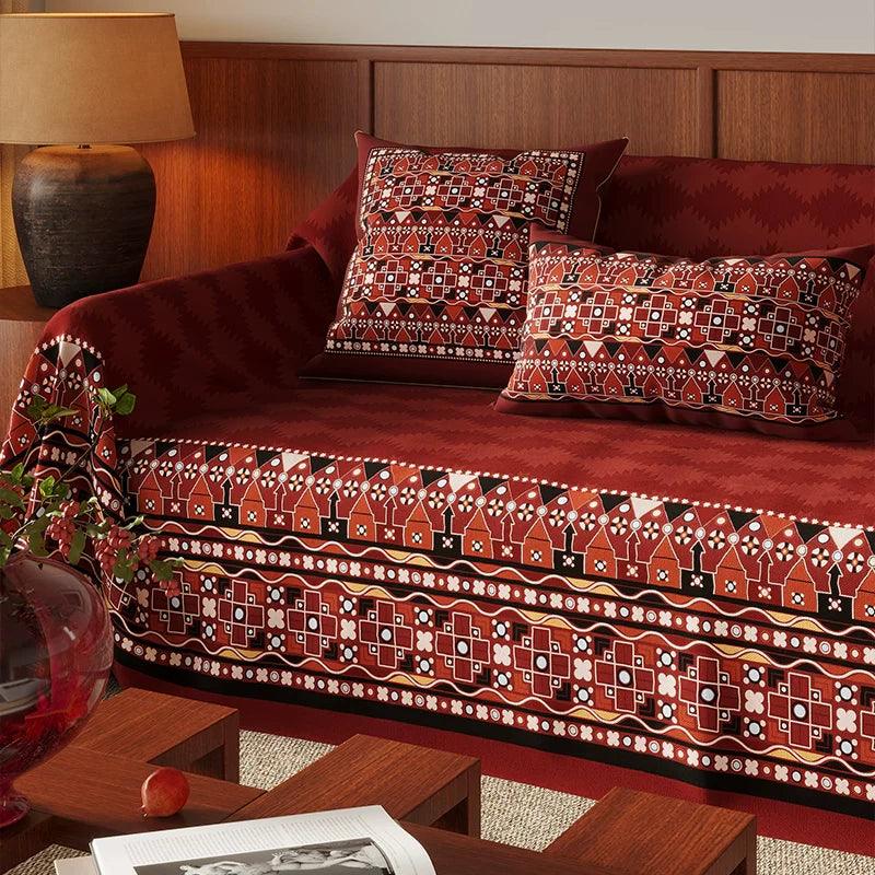 Four Season Red Couch Cover – Stylish, Cat-Proof & Dog-Friendly Sofa Protector