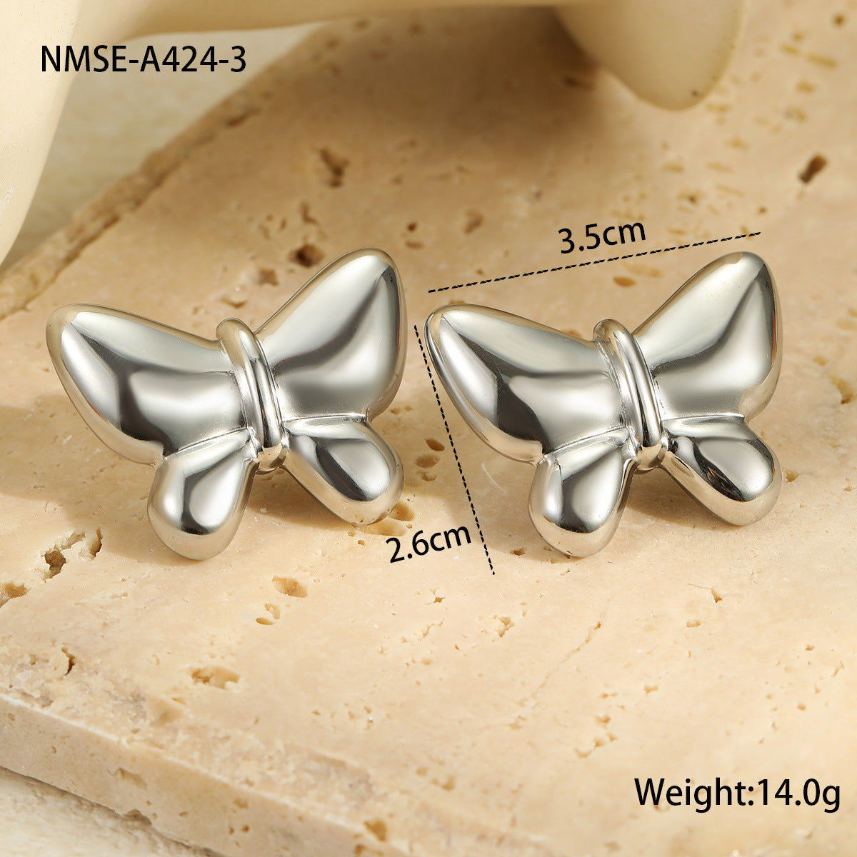 Stainless Steel Earrings Non Fading Design Ring round Beads Earrings Eardrops