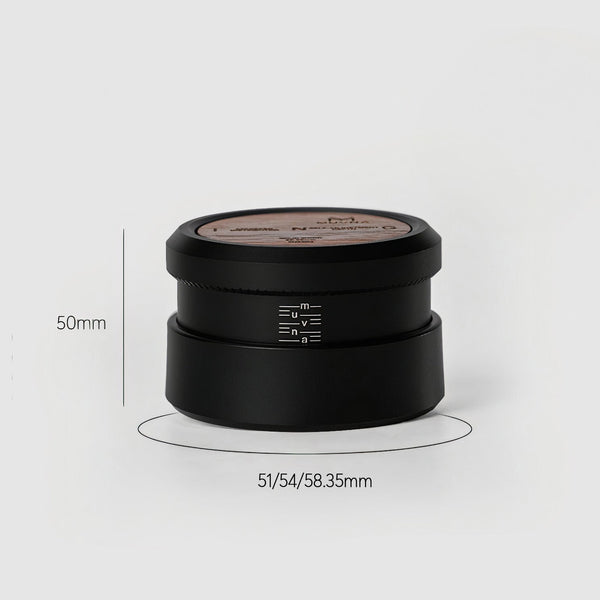 Gravity Tamper and Distributor with Wooden Lid