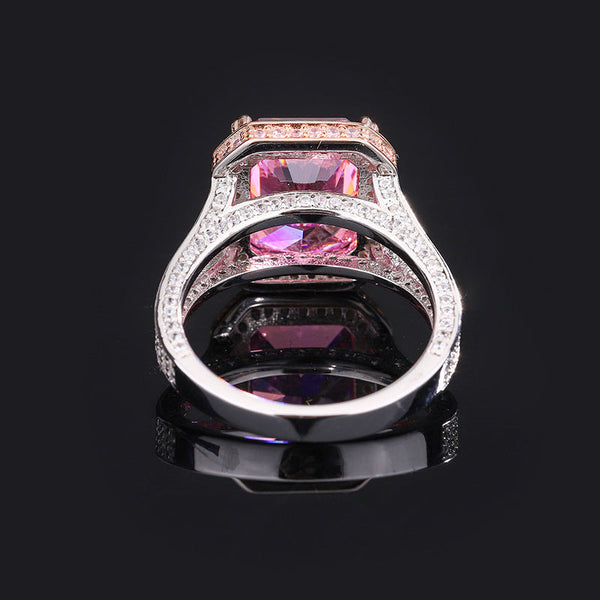 10x12mm Large Stone Ring Surround White CZ For Party/Birthday/Anniversaries