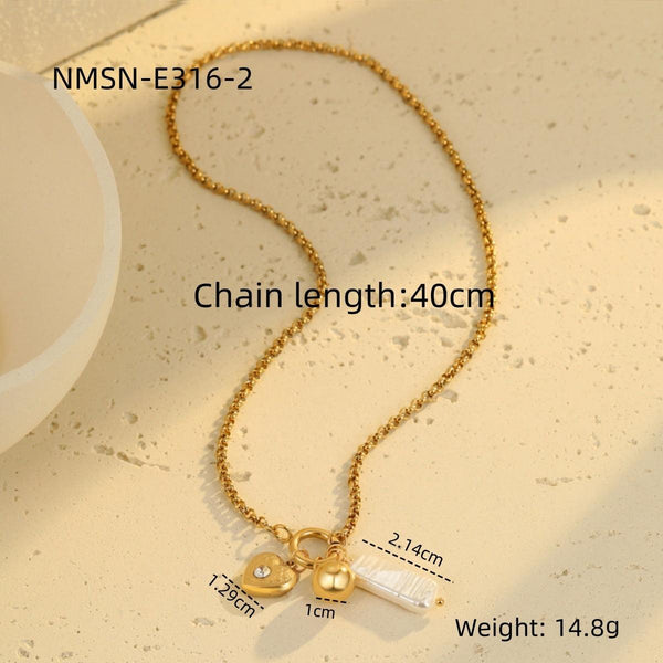Necklace Bracelet Diamond Embedded Love Embellished Necklace Light Luxury Minority Advanced Stainless Steel Bracelet Women