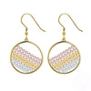 925 Sterling Silver With Natural Strawberry Quartz Citrine Crystal Moonstone Beads Hoop Earrings