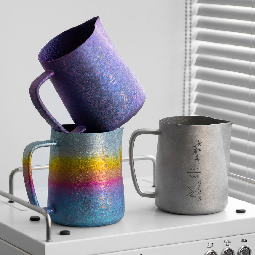Aurora Crystal Titanium Latte Pitcher