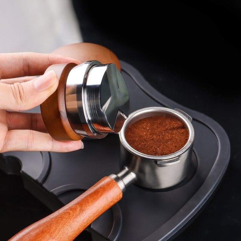 Espresso Distributor with Walnut Handle