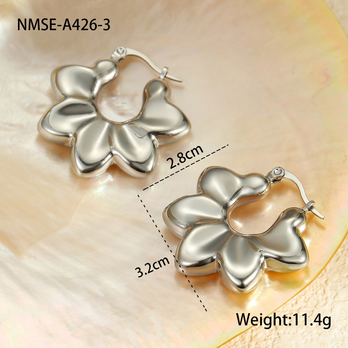 Stainless Steel Earrings Non Fading Design Ring round Beads Earrings Eardrops