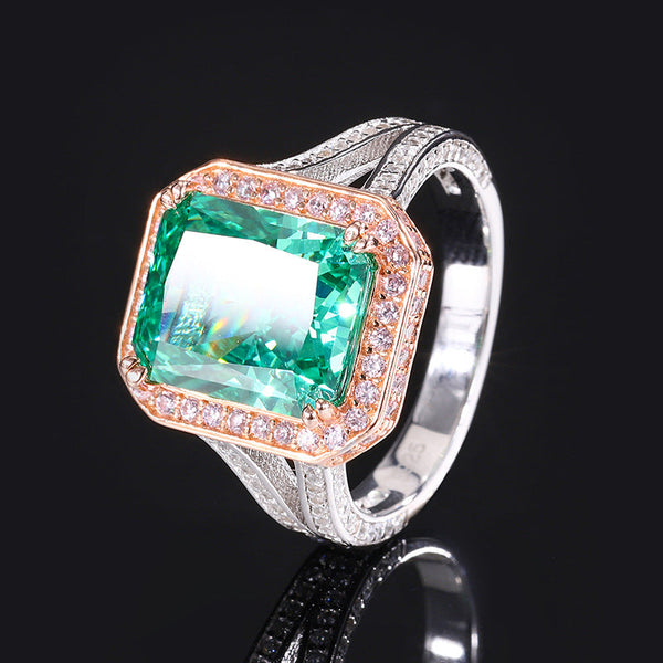 10x12mm Large Stone Ring Surround White CZ For Party/Birthday/Anniversaries