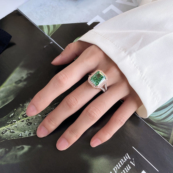 10x12mm Large Stone Ring Surround White CZ For Party/Birthday/Anniversaries