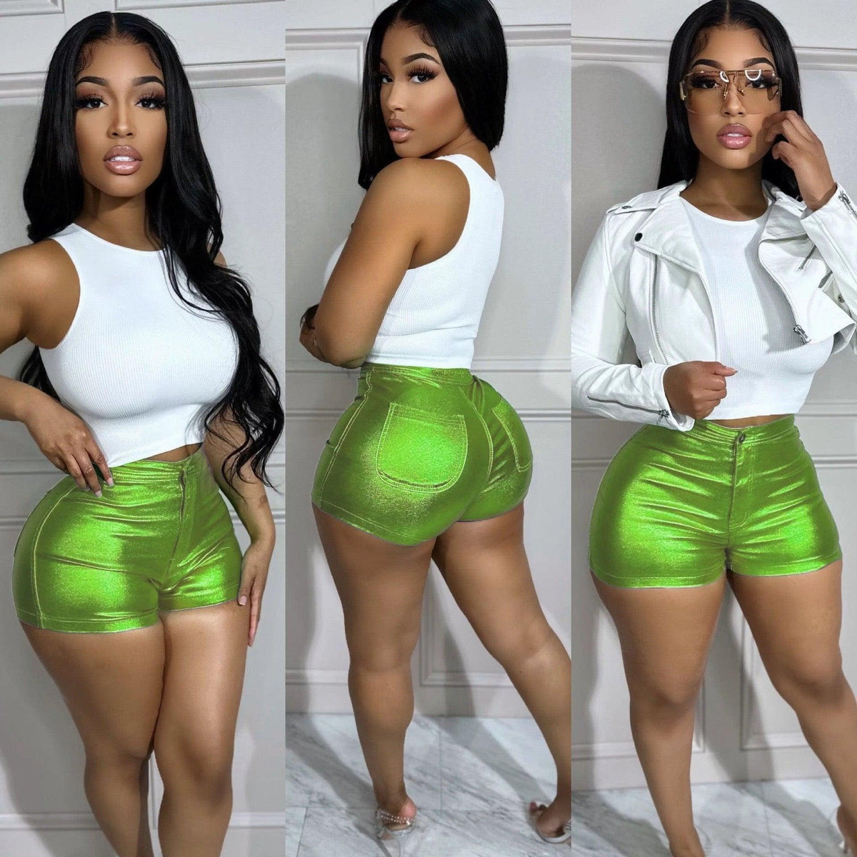 New Women's Metallic Candy-colored Shorts
