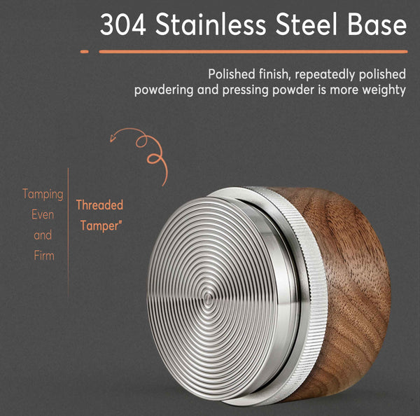 Tamper & Distributor with Wooden Handle