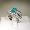 Inlaid Artificial Cultivation Artificial Diamond Ring - KYRA01588 / 6 Yards