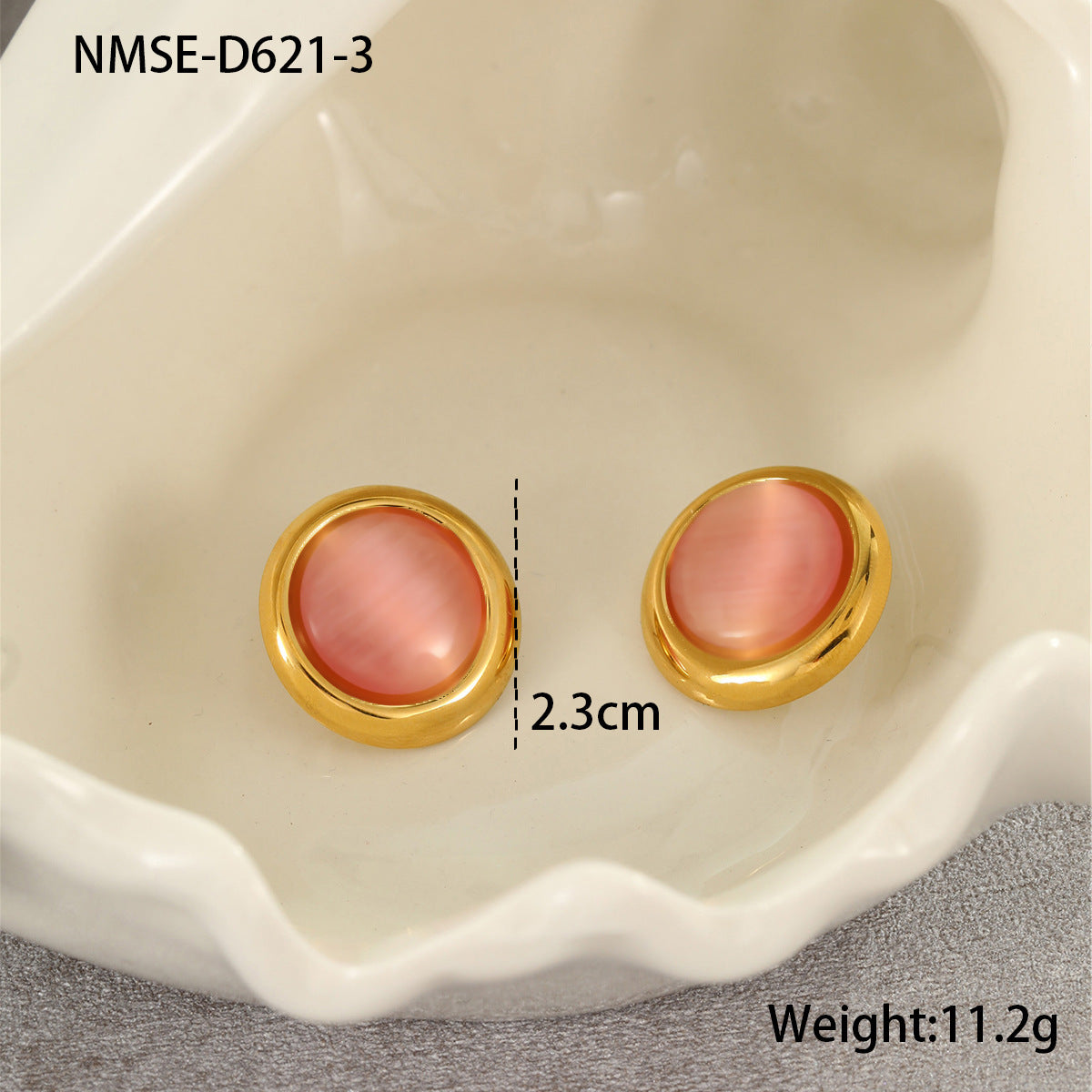 Titanium Steel Earrings Love Heart Shaped Cat Eye Earrings Open Ring High Sense Ornament