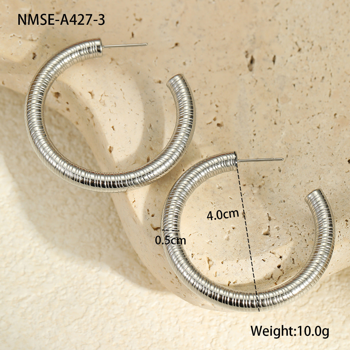 Stainless Steel Earrings Non Fading Design Ring round Beads Earrings Eardrops