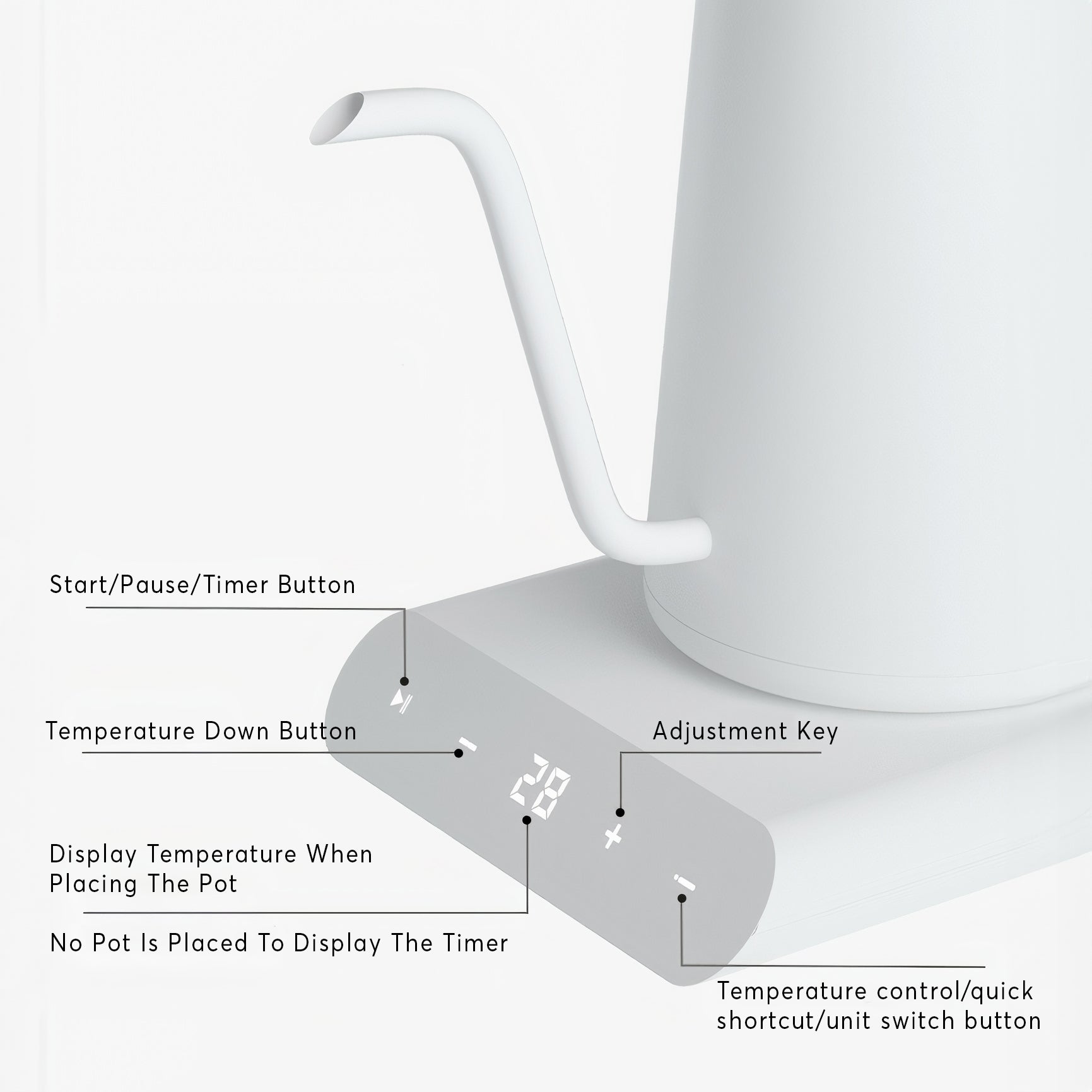 Cafede Kona Electric Gooseneck Kettle | Temperature Control