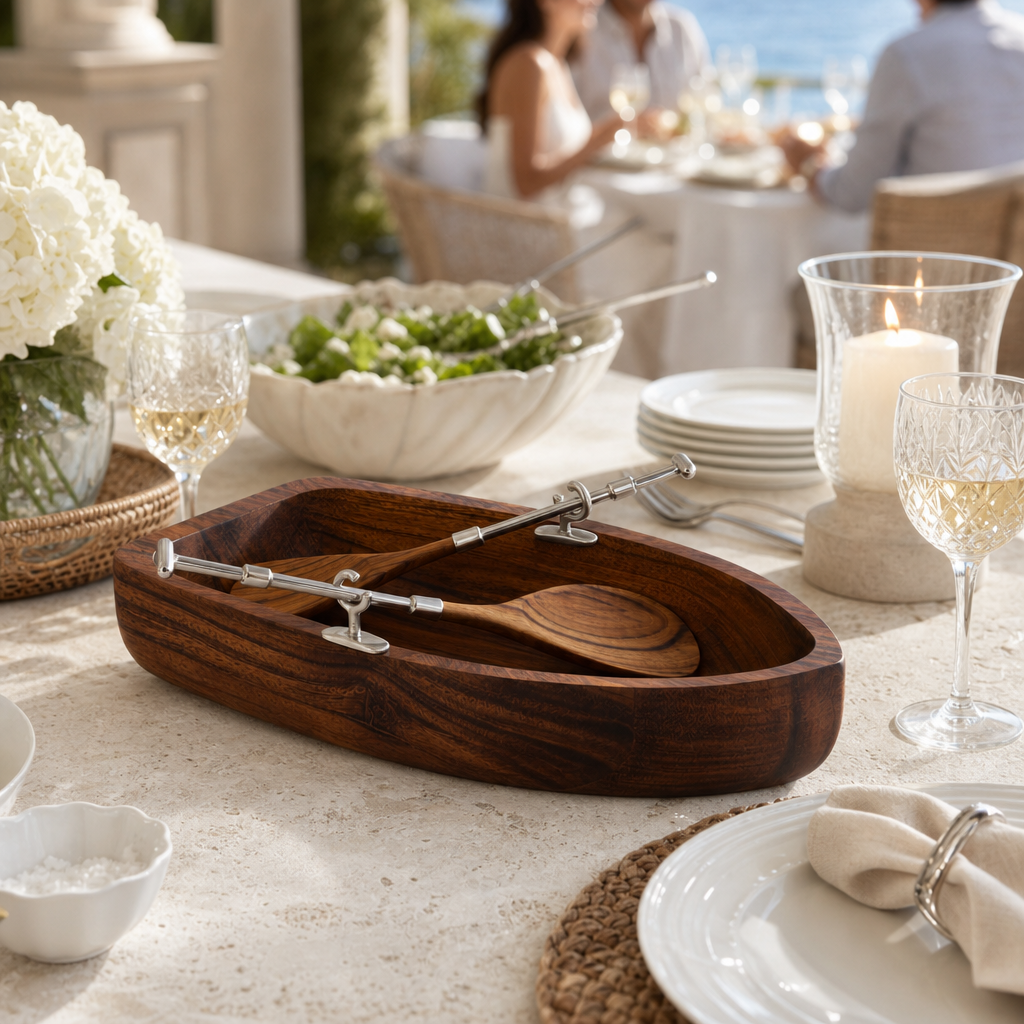 Row Boat Salad Bowl Set
