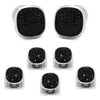 Stainless Steel Black Pave Crystal 5-Stud Set