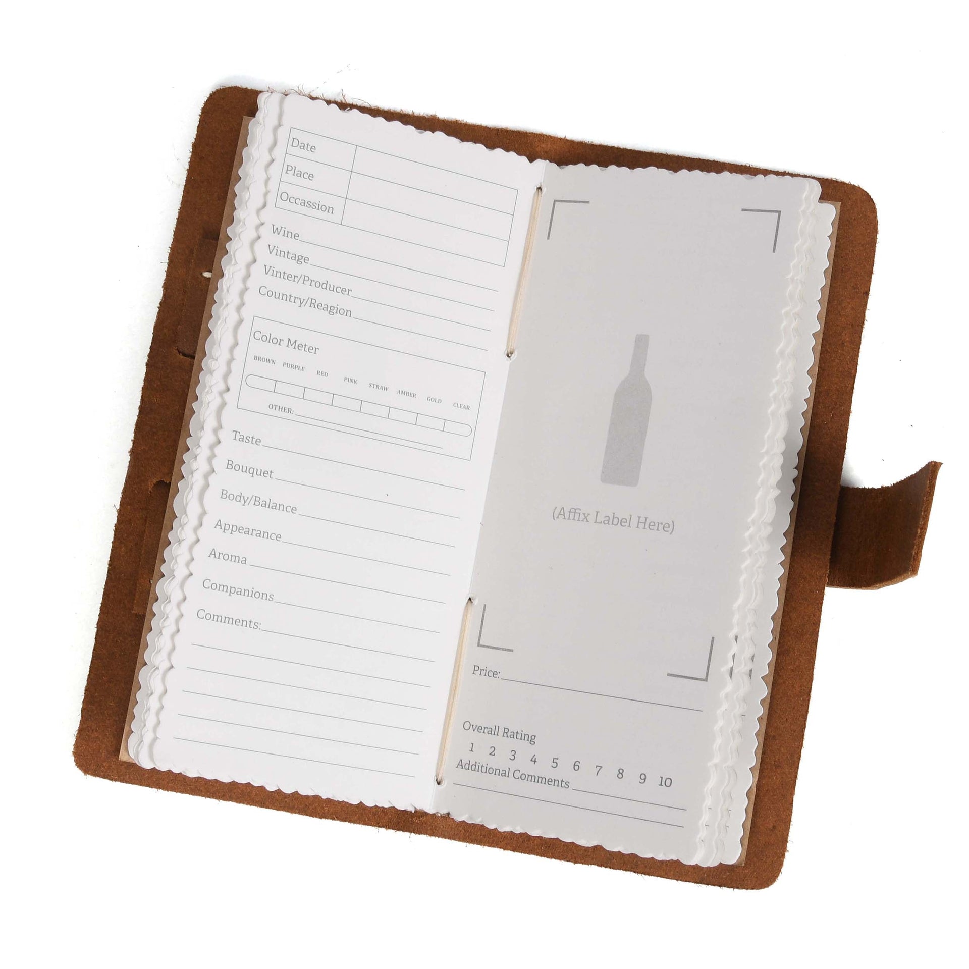 Tolredo Premium Wine Logbook - Top-Grain Cowhide Leather Wine Tasting Journal