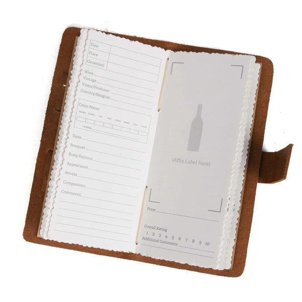 Tolredo Premium Wine Logbook - Top-Grain Cowhide Leather Wine Tasting Journal - Gifts for You 'n Me