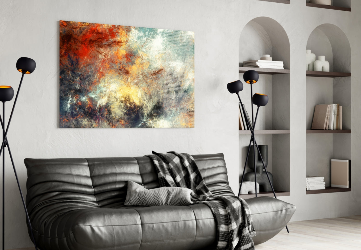 Abstract 3 Glass Wall Arts