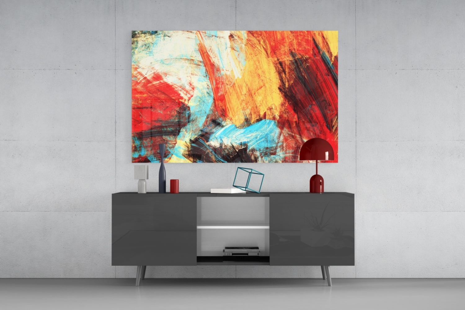 Abstract 3 Glass Wall Arts