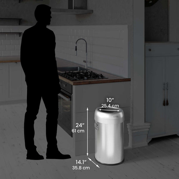 13 Gallon Round Open Top Composite Kitchen Trash Can with Dual AbsorbX