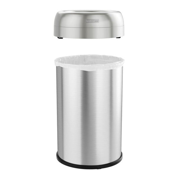 13 Gallon Round Open Top Trash Can with Wheels