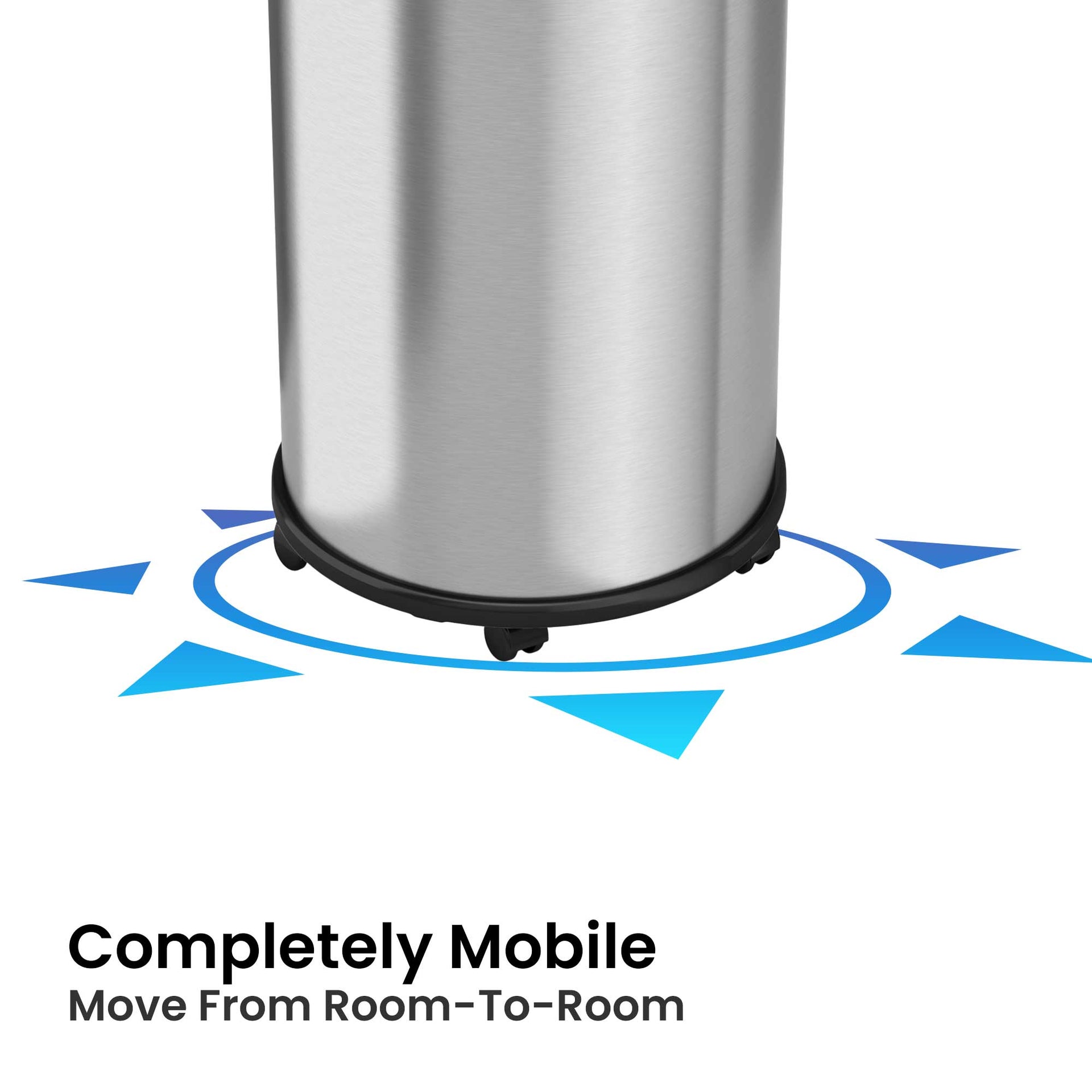 16 Gallon / 60 Liter Round Open Top Trash Can with Wheels