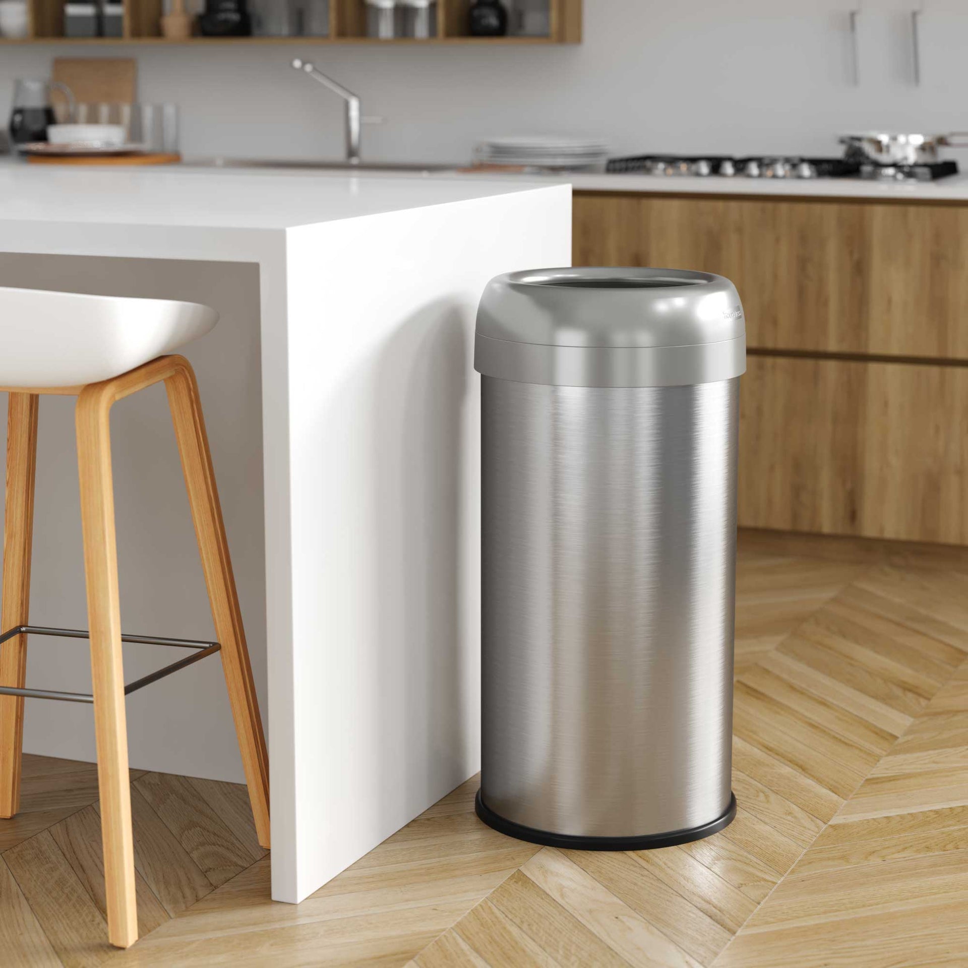 16 Gallon / 60 Liter Round Open Top Trash Can with Wheels