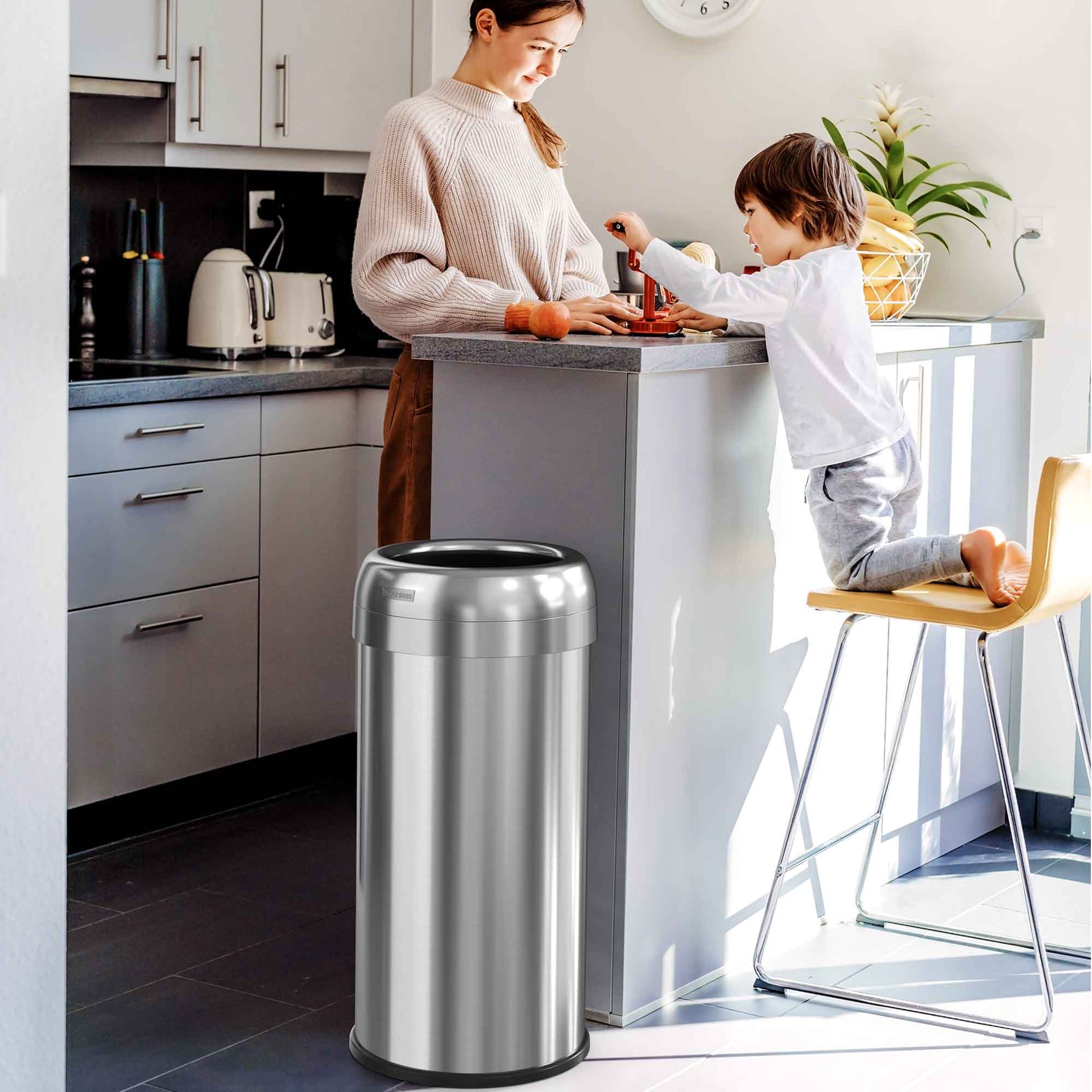 16 Gallon / 60 Liter Round Open Top Trash Can