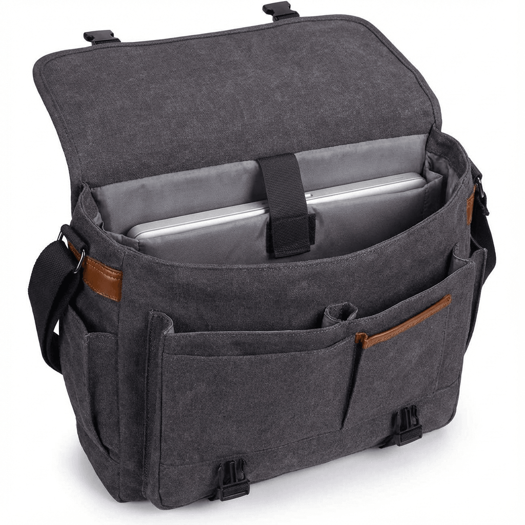 Men's Canvas Messenger Bag – Large Format Commuter Carry