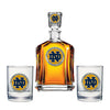 University of Notre Dame Capitol Decanter with 2 Glasses