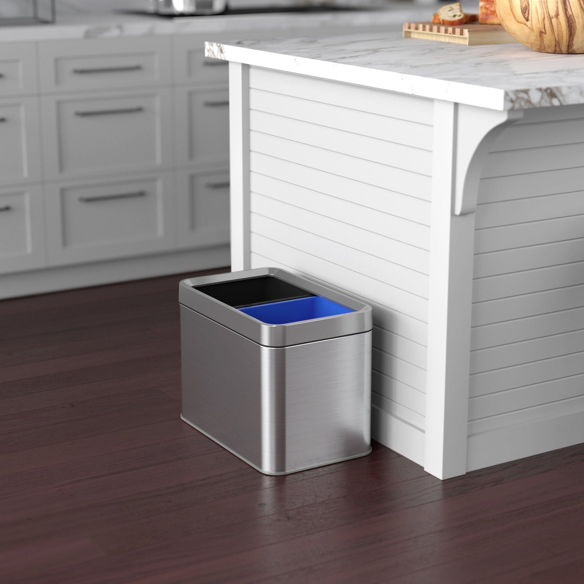 5.3 Gallon / 20 Liter Dual Compartment Open Top Trash Can & Recycle Bin