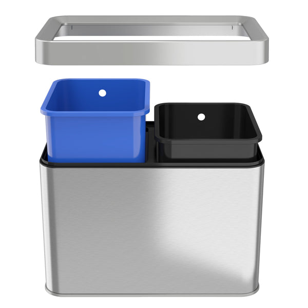 5.3 Gallon / 20 Liter Dual Compartment Open Top Trash Can & Recycle Bin