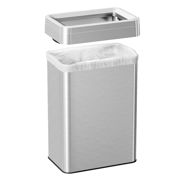 16 Gallon / 60 Liter Rectangular Open Top Trash Can with Wheels