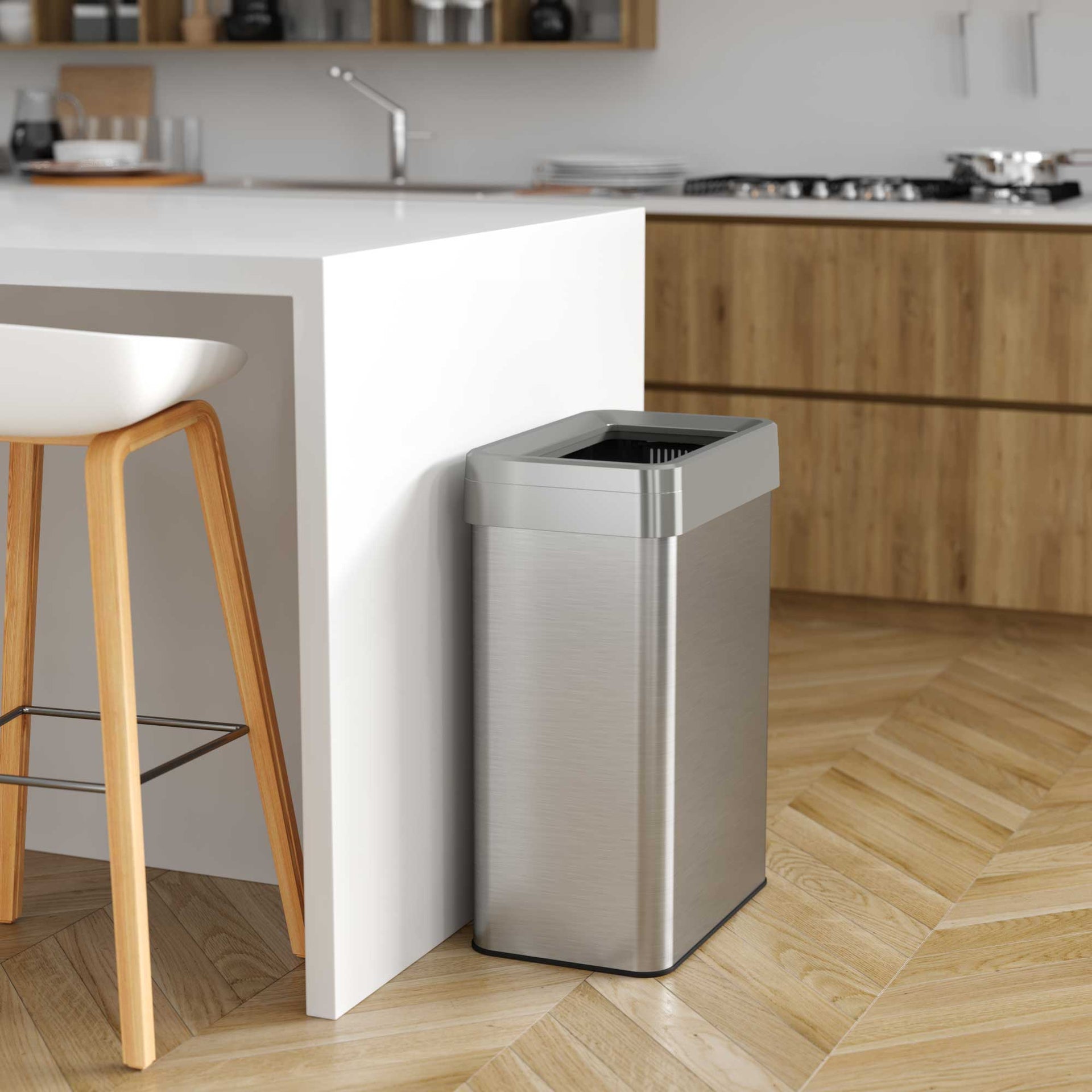 16 Gallon / 60 Liter Rectangular Open Top Trash Can