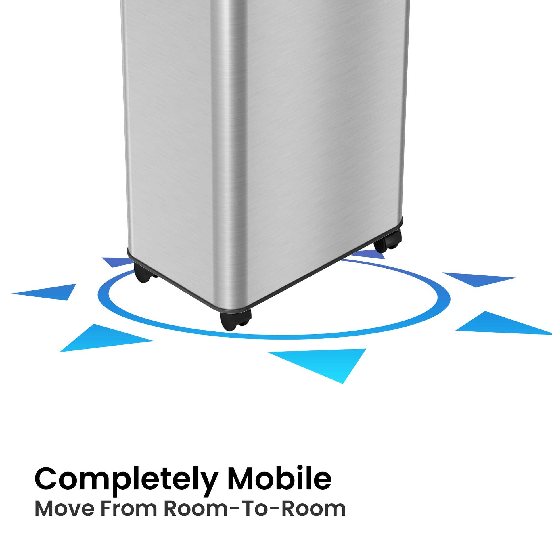 18 Gallon / 68 Liter Rectangular Open Top Trash Can with Wheels