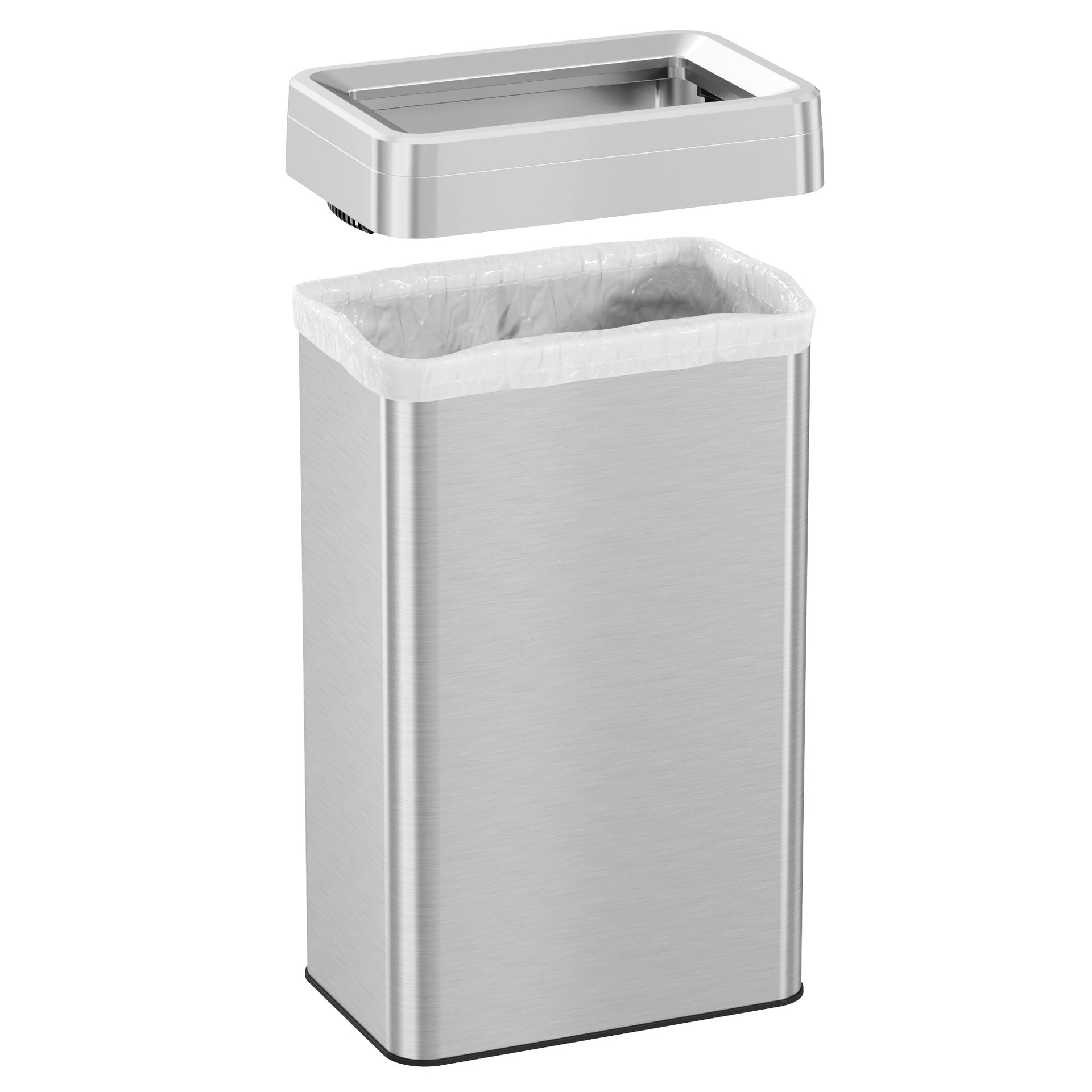 18 Gallon / 68 Liter Rectangular Open Top Trash Can with Wheels