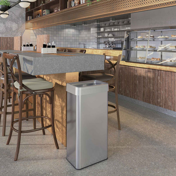 21 Gallon / 80 Liter Composite Rectangular Open Top Kitchen Trash Can with Dual AbsorbX