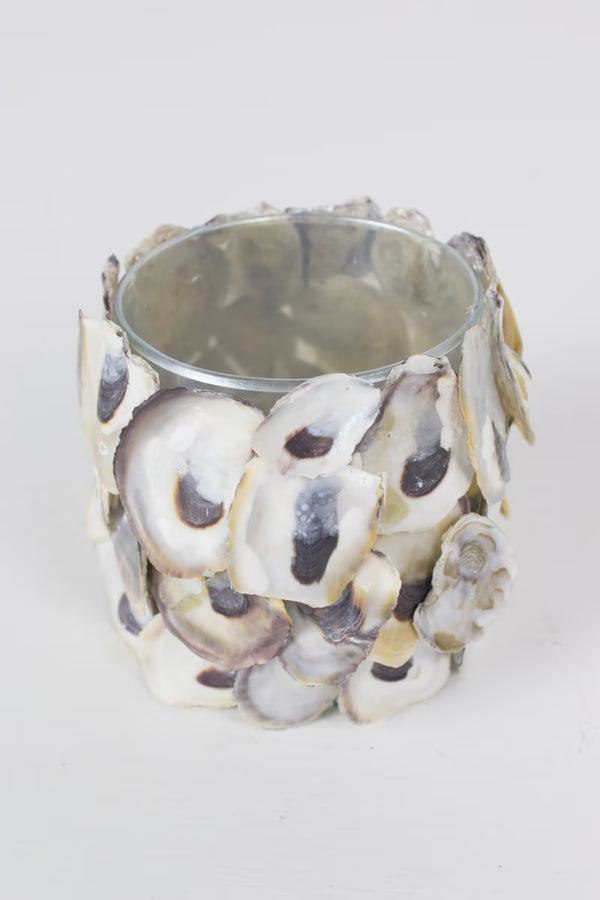 OYSTER SHELL ROUND CANDLE HOLDER