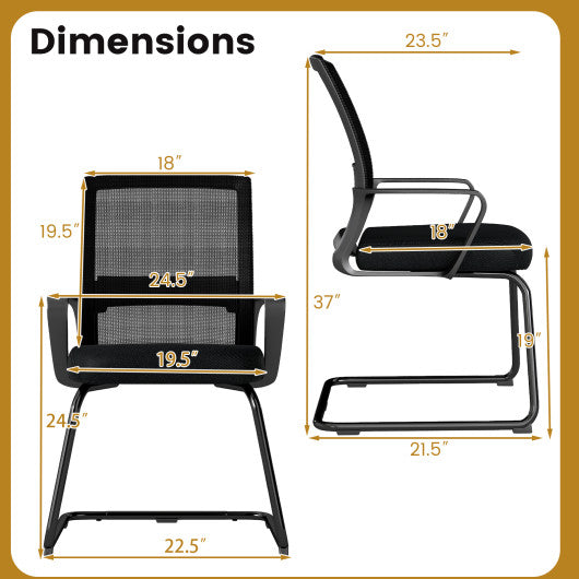 Office Guest Chair with Lumbar Support for Waiting Room-2 Pieces