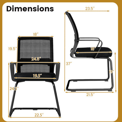 Office Guest Chair with Lumbar Support for Waiting Room-2 Pieces
