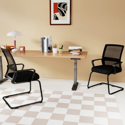 Office Guest Chair with Lumbar Support for Waiting Room-2 Pieces