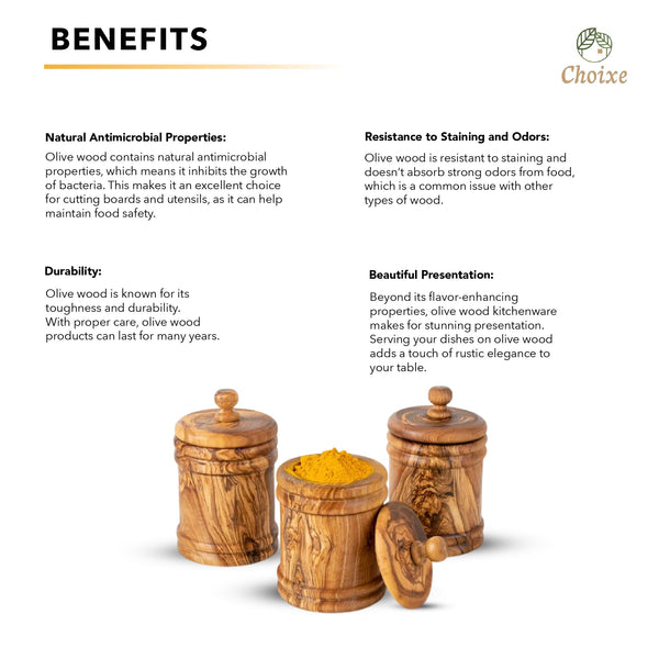 Olive Wood Canister Set